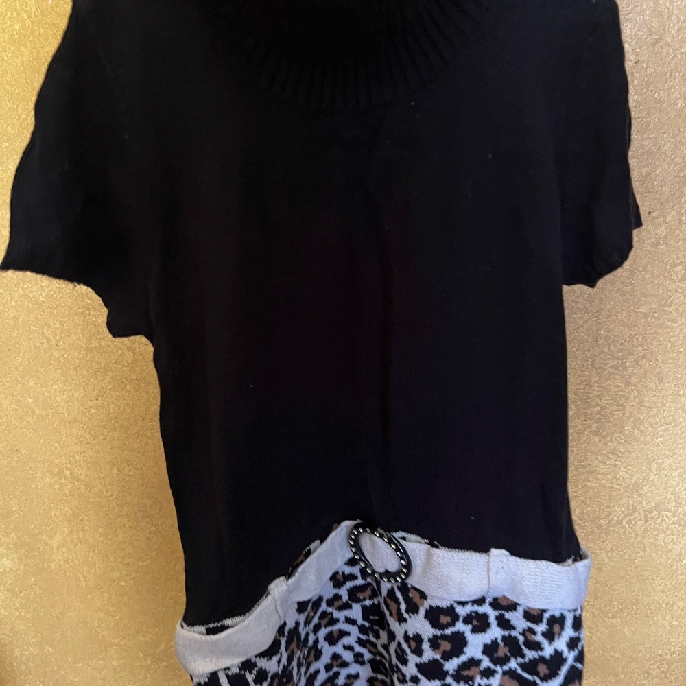 Faded Glory black & leopard print dress